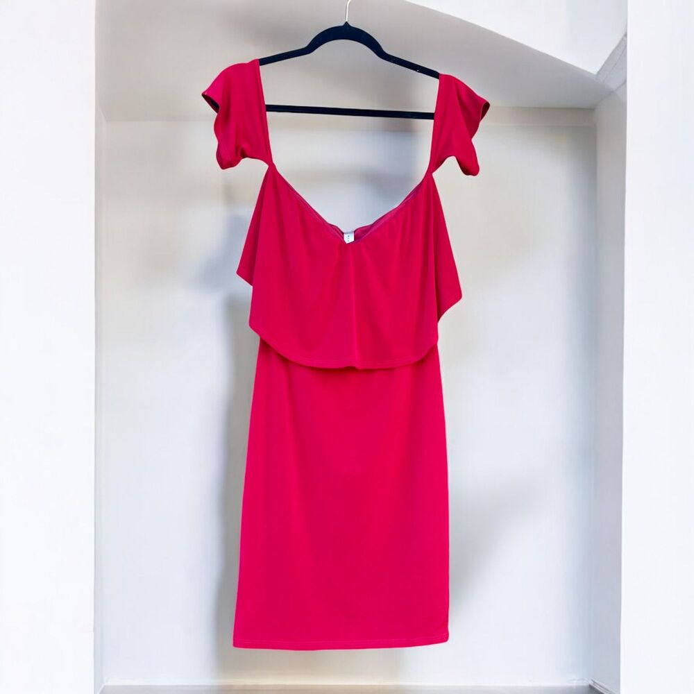 Blue Blush Off Shoulder Dress Strapless Bodycon Mini Wine Red Size Small